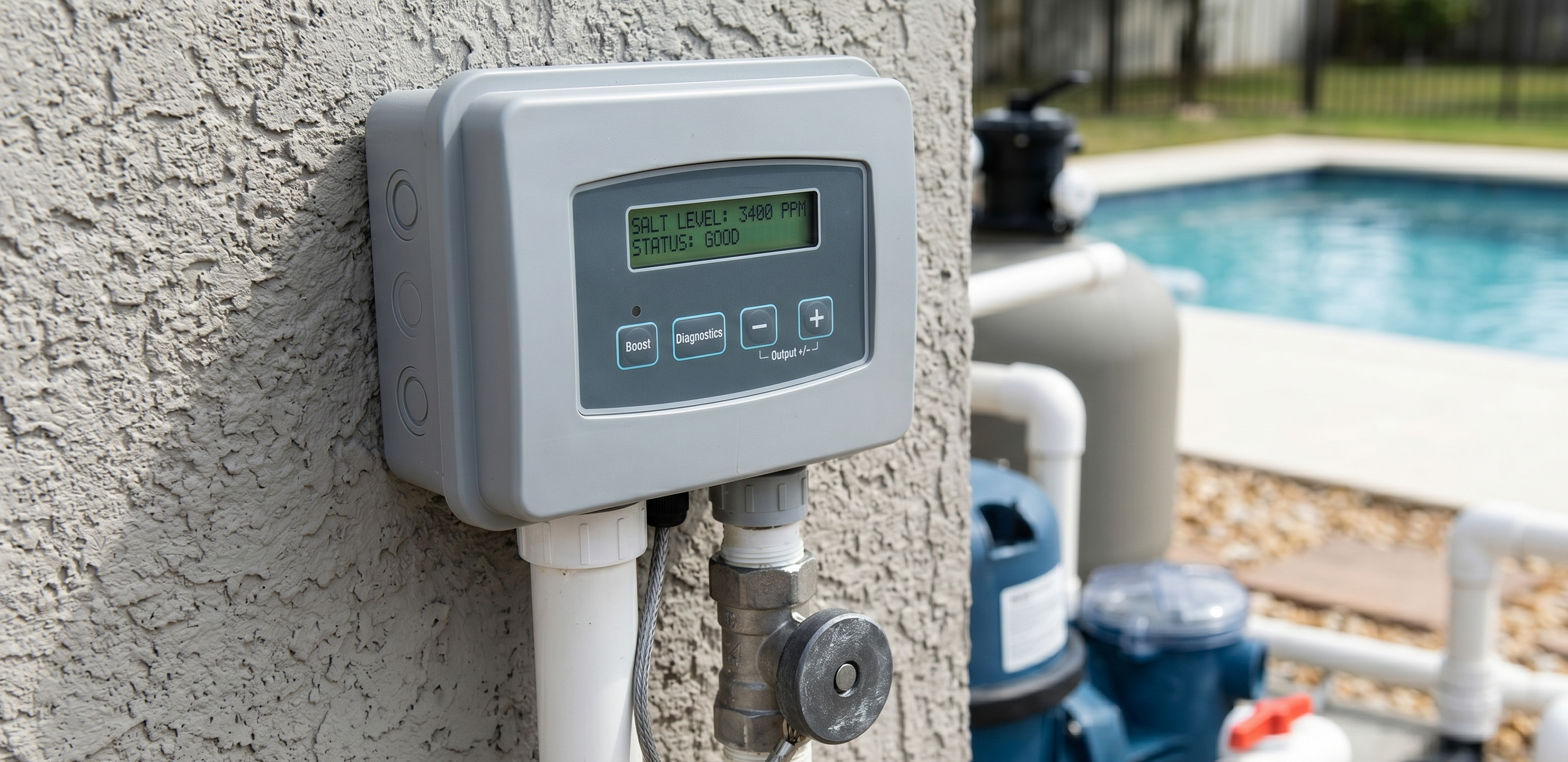 Saltwater pool control panel